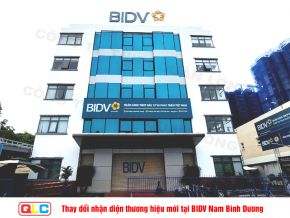Thay đổi nhận diện thương hiệu mới tại BIDV Nam Binh Duong